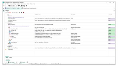 Capture d'écran TestStand Sequence Editor