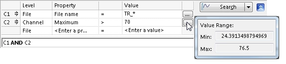 Finding the range of a property with one click