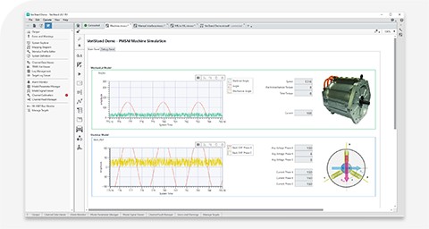 A monitor showing the user interface of NI VeriStand software. 