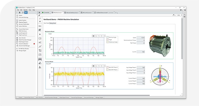 Interfaccia software NI VeriStand per la configurazione e l'esecuzione di sistemi HIL