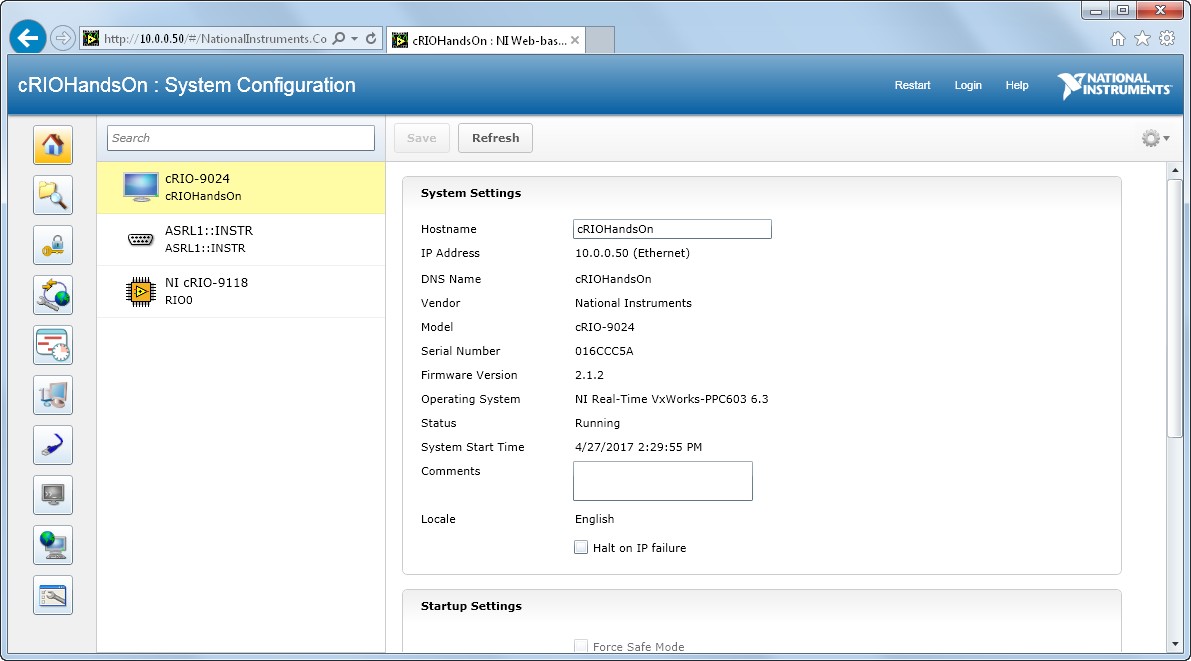 With the web-based configuration and monitoring utility, you can configure settings and visualize parameters on a remote target