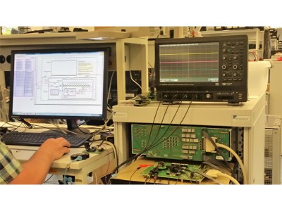 PXI champion at work, characterizing a product with LabVIEW and the PXI setup