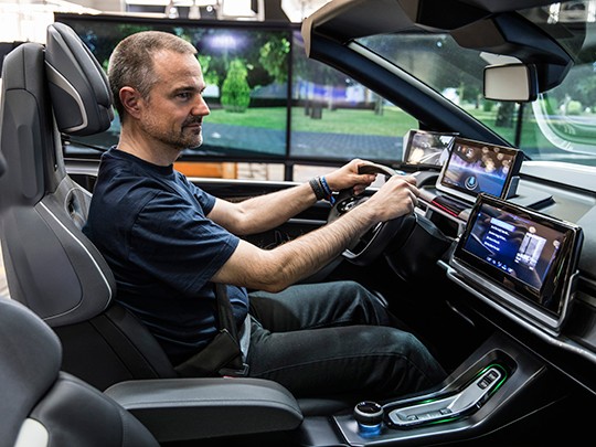 A driver operates an autonomous vehicle