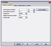 Frequency parameters for the AC Analysis