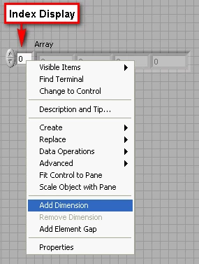 GUI - Select Add Dimension from the shortcut menu.
