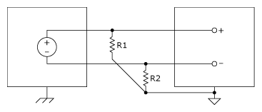 Diagrama - Configuración de fuente flotante y entrada diferencial