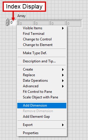 GUI - Select Add Dimension from the shortcut menu.
