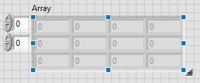 GUI - Drag the corner of the array to expand it and display multiple rows and columns.