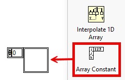 GUI - Drag the Array Constant onto the block diagram.