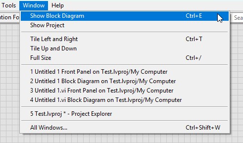 GUI - Block diagram window