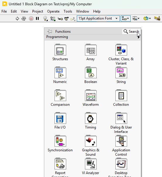 GUI - Functions search engine