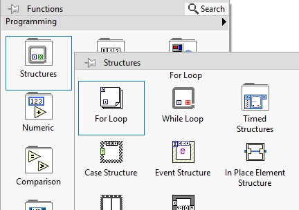 GUI - Functions and Structure palettes