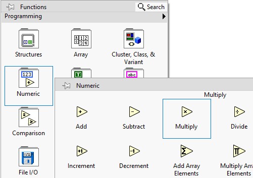 GUI - Functions and Numeric palettes
