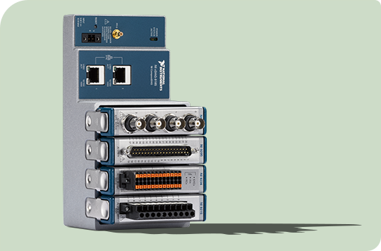 front view of 4 slot compactdaq chassis with modules