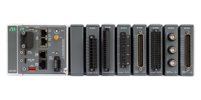 CompactRIO real-time controller connected to SystemLink for centralized configuration and monitoring.