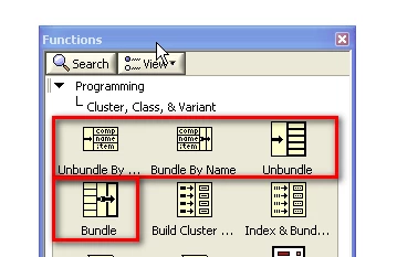 GUI - Four main cluster functions used to manipulate clusters.