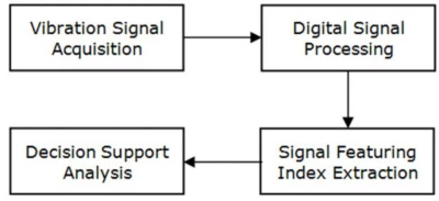 The common monitoring and diagnosis technical analysis procedure for vibration failures is shown