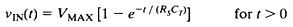 Capacitive loading effects result in a logarithmic behavior over time