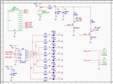 HCT595 LED Counter Circuit
