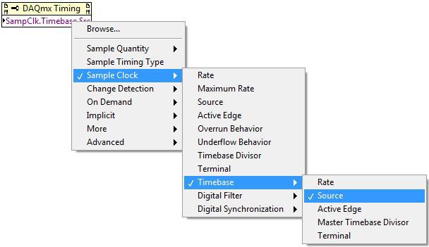 the DAQmx Timing and DAQmx Trigger Property Nodes