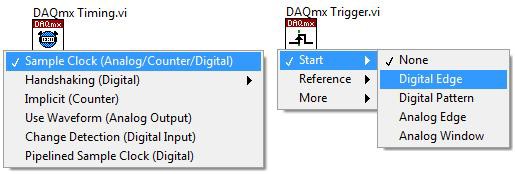 DAQmx Timing.vi and DAQmx Trigger.vi