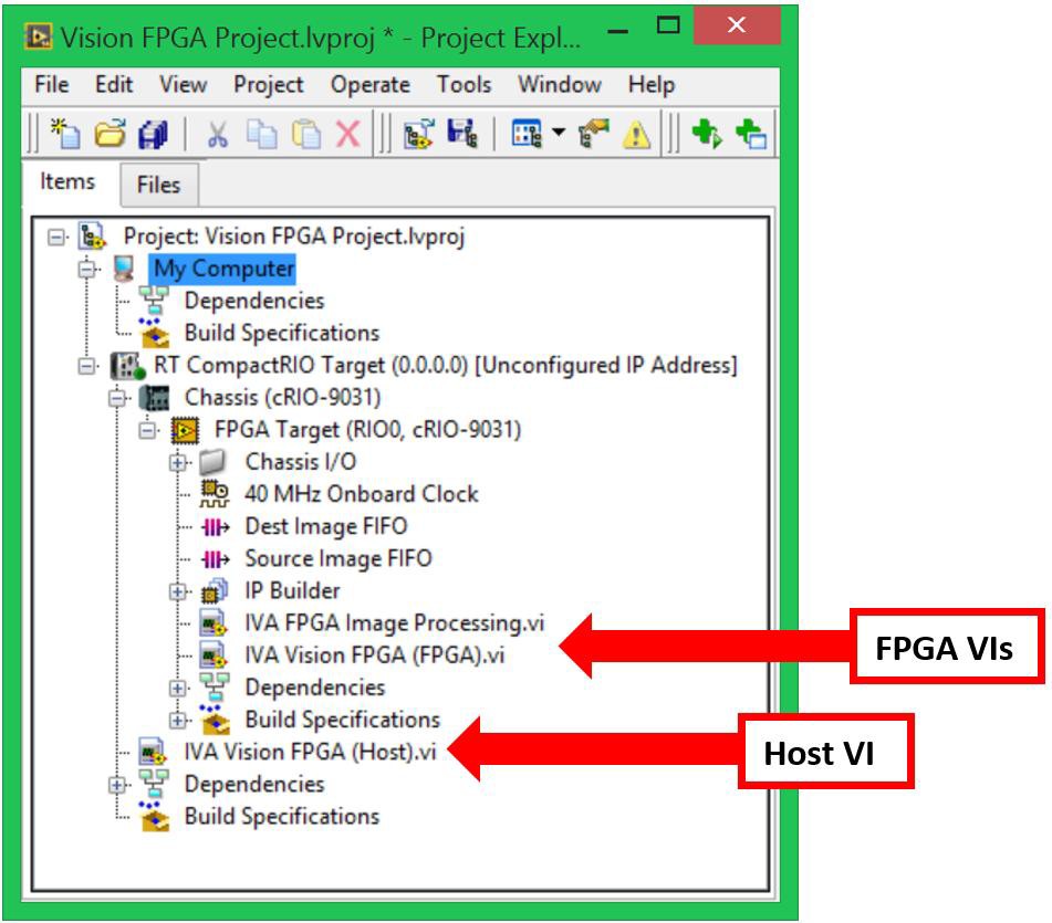 Vision Assistantによって生成されたLabVIEWプロジェクト