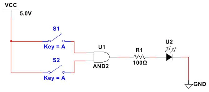 logic gates circuits led