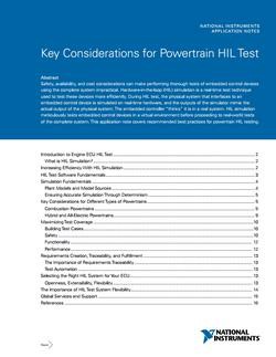 Key Considerations for Powertrain HIL Test Guide