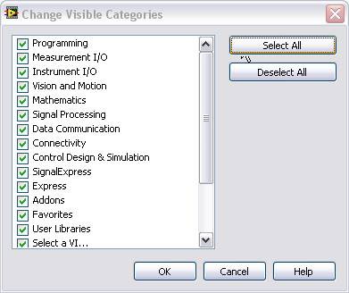 GUI - Change Visible Categories