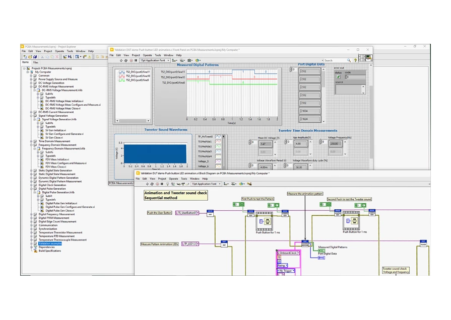 PCB Assembly Test Toolkit test steps and automation example tests