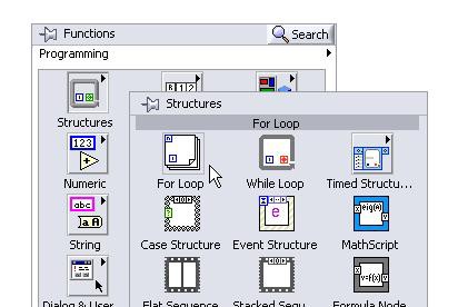 GUI - Functions and Structure palettes