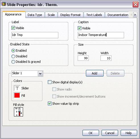 change the label from the Properties dialog box