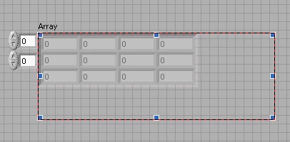 GUI - Drag the corner of the array to expand it and display multiple rows and columns.