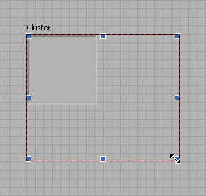 GUI - Resize the cluster shell to contain multiple elements.