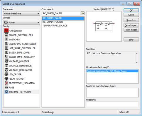 R-C elements can be found within the component database