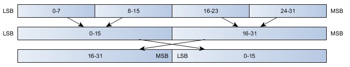 Byte Order Swap for Multiword Data